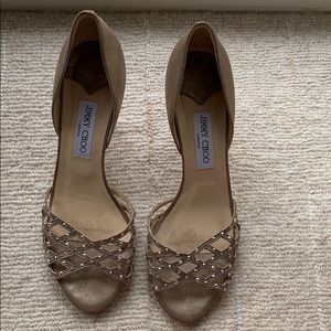 Jimmy Choo, gold, super soft leather shoes